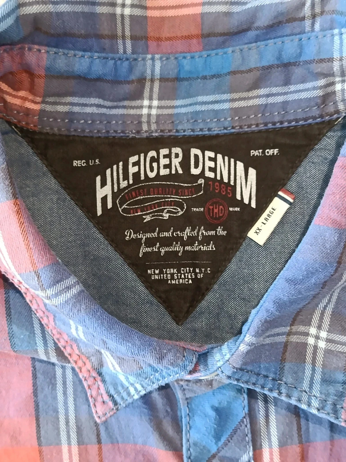 Chemise Tommy Hilfiger Denim à carreaux multicolore manches courtes Taille XXL – photo 7